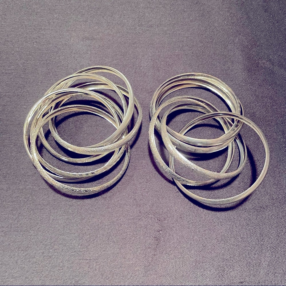 Bundle Of (2) Interconnected Bangle Bracelets - image 2
